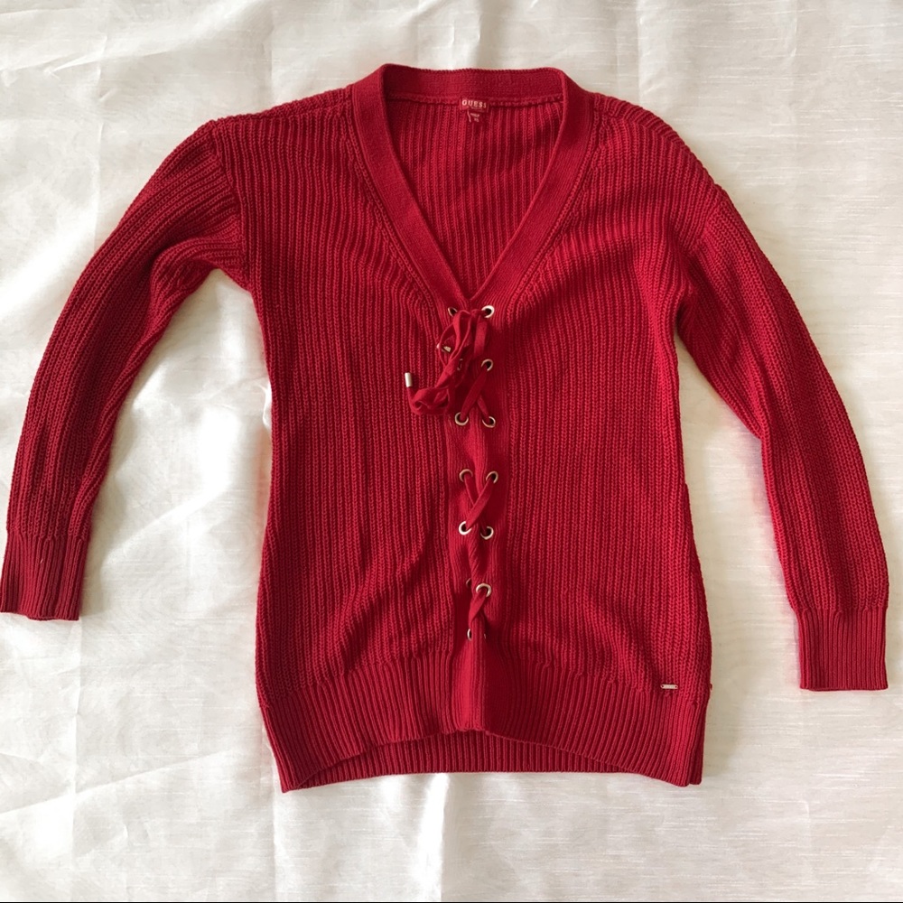 Guess Tie Up Knit Sweater